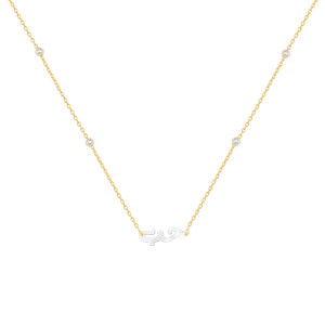 GOLD PLATED ( HUB ) NICKLACE WITH WHITE SEASHILL AND PEARLS .