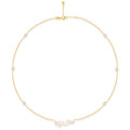 GOLD PLATED ( HUB ) NICKLACE WITH PINK SEASHILL AND PEARLS . GOLD PLATED ( HUB ) NICKLACE WITH PINK SEASHILL AND PEARLS .