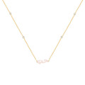 GOLD PLATED ( HUB ) NICKLACE WITH PINK SEASHILL AND PEARLS . GOLD PLATED ( HUB ) NICKLACE WITH PINK SEASHILL AND PEARLS .