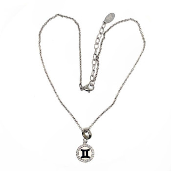 GEMINI ZODIAC STAINLESS STEEL NECKLACE GEMINI ZODIAC STAINLESS STEEL NECKLACE