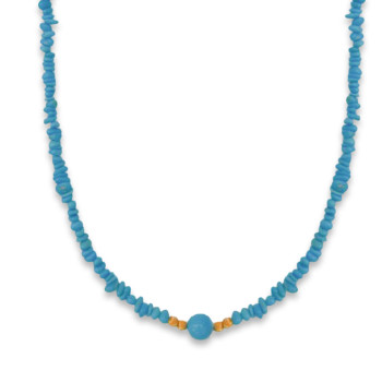 18k GOLD PLATED TURUQOISE NECKLACE