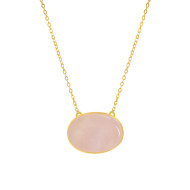 Large Oval Pink quartz necklace Large Oval Pink quartz necklace