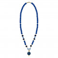 kyanite necklace with lapis and blue agate 