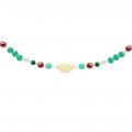 Gold plated White Opal Bracelet with Green agate, Tigereye and Lapis