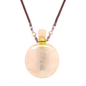 Large Aromatic Pink Quartz necklace 