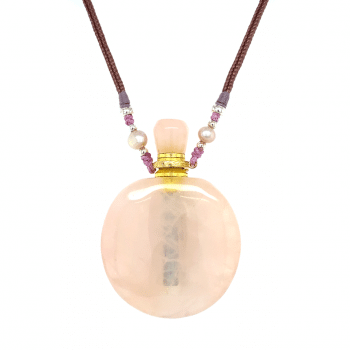 Large Aromatic Pink Quartz necklace 