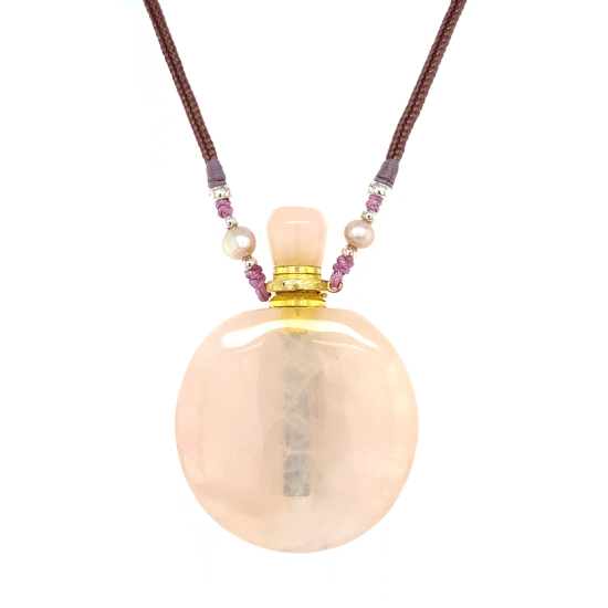 Large Aromatic Pink Quartz necklace 