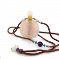 Large Aromatic Pink Quartz necklace 