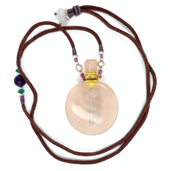 Large Aromatic Pink Quartz necklace 