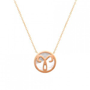 GOLD PLATED ARIES NECKLACE WITH SEASHELL