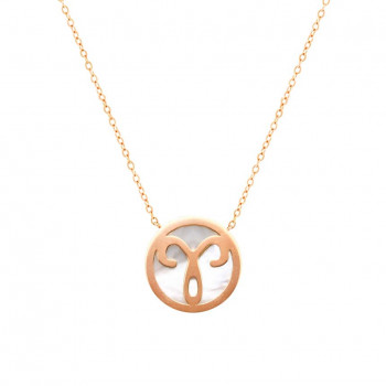 GOLD PLATED ARIES NECKLACE WITH SEASHELL