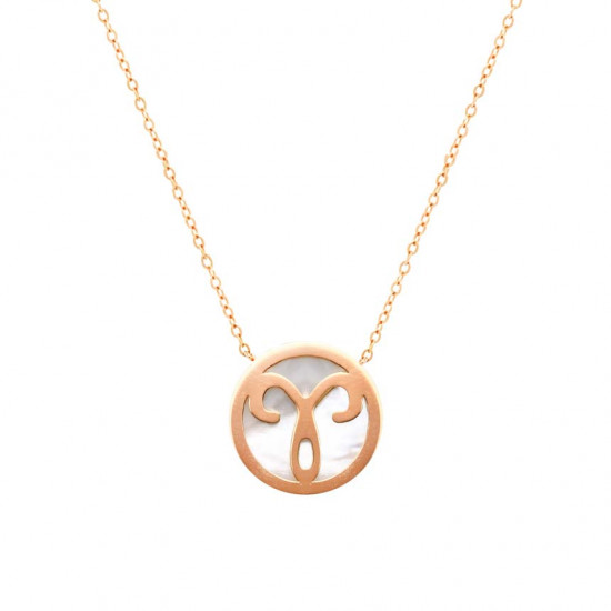GOLD PLATED ARIES NECKLACE WITH SEASHELL