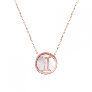 ROSEGOLD PLATED GEMINI NECKLACE WITH SEASHELL