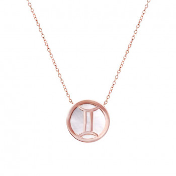 ROSEGOLD PLATED GEMINI NECKLACE WITH SEASHELL