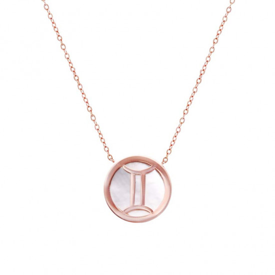 ROSEGOLD PLATED GEMINI NECKLACE WITH SEASHELL