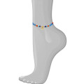 LAPIS ANKLET WITH TURQUOISE , CORAL , BLUE AGATE , RED AGATE 