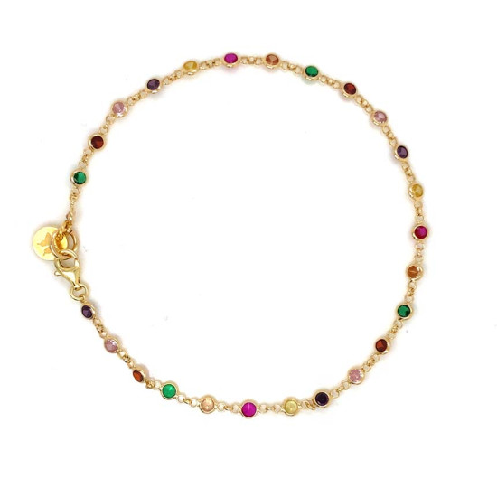 18K Gold plated COLORED ZIRCON ANKLET 18K Gold plated COLORED ZIRCON ANKLET