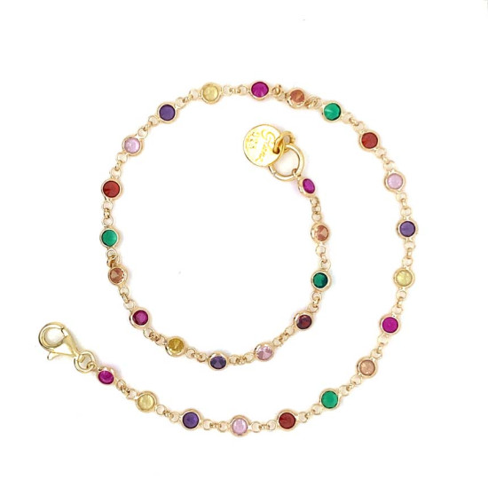 18K Gold plated COLORED ZIRCON ANKLET 18K Gold plated COLORED ZIRCON ANKLET