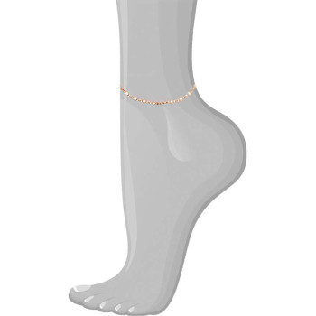 18k GOLD PLATED ROSE GOLD ZIRCON ANKLET 