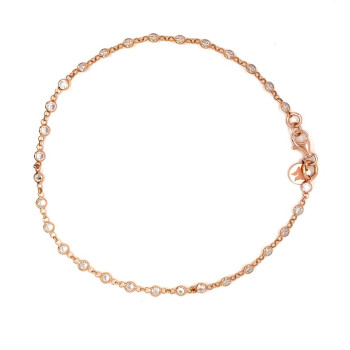 18k GOLD PLATED ROSE GOLD ZIRCON ANKLET 