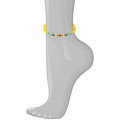 YELLOW AGATE ANKLET WITH AMAZONITE , CORAL AND WOOD COKE