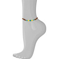 GREEN AGATE ANKLET WITH , YELLOW AGATE , WOOD COKE