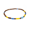 TURQUOISE EYE ANKLET WITH , BLUE AGATE , YELLOW AGATE , WOOD COKE TURQUOISE EYE ANKLET WITH , BLUE AGATE , YELLOW AGATE , WOOD COKE
