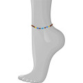 TURQUOISE EYE ANKLET WITH , YELLOW AGATE , BLUE AGATE , WOOD COKE TURQUOISE EYE ANKLET WITH , YELLOW AGATE , BLUE AGATE , WOOD COKE