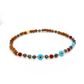 TURQUOISE EYE, HEMATITE , RUBI AGATE AND COKE WOOD 
