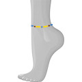  BLUE AGATE ANKLET WITH YELLOW AGATE AND WOOD COKE