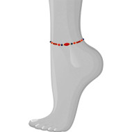 CORAL STONE ANKLET WITH LAPIS AND RED AGATE .