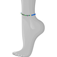 BLUE AGATE ANKLET WITH AMETHYST AND GREEN AGATE WITH INFINITY PENDANT
