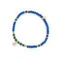 BLUE AGATE ANKLET WITH AMETHYST AND GREEN AGATE WITH INFINITY PENDANT