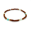 Aquamarines ANKLET WITH AMAZONITE AND COOK WOOD 