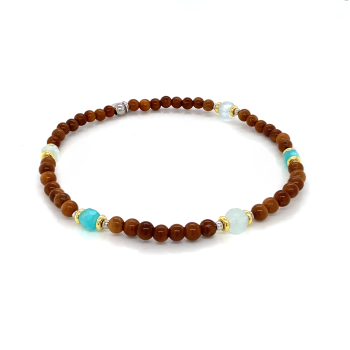 Aquamarines ANKLET WITH AMAZONITE AND COOK WOOD 