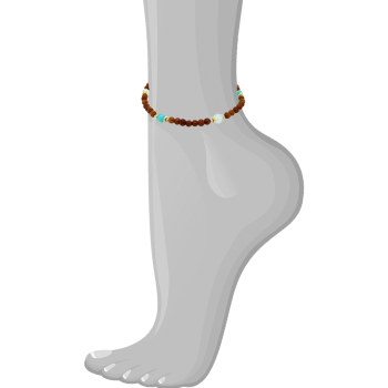 Aquamarines ANKLET WITH AMAZONITE AND COOK WOOD 