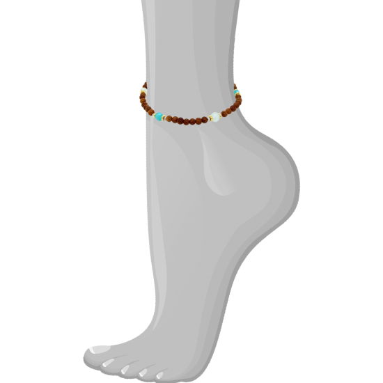 Aquamarines ANKLET WITH AMAZONITE AND COOK WOOD 