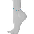 Turquoise anklet with eye heart shaped with Lapis and pink qurtz 