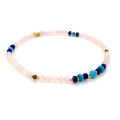 TURQUOISE ANKLET WITH LAPIS AND QUARTZ