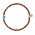 Wood Anklet with circle Eye with turquoise and Lapis stone