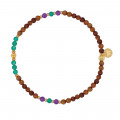 WOOD ANKLET WITH amethyst and green agate STONE