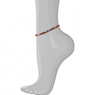 WOOD ANKLET WITH colored  STONEs