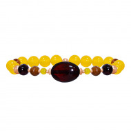 AMBER BRACELET WITH yellow agate AND COKE