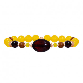 AMBER BRACELET WITH yellow agate AND COKE