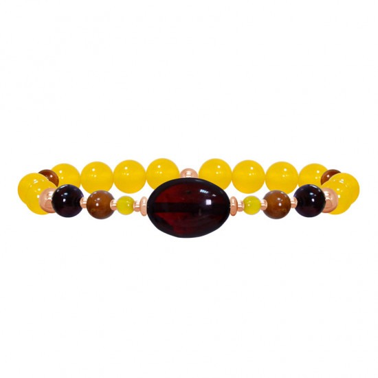 AMBER BRACELET WITH yellow agate AND COKE