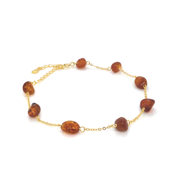 GOLD PLATED AMBER BRACELET 