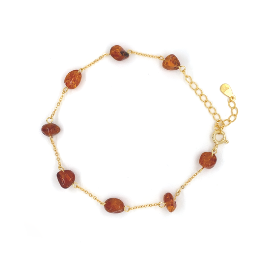 GOLD PLATED AMBER BRACELET GOLD PLATED AMBER BRACELET