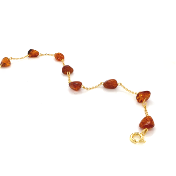 GOLD PLATED AMBER BRACELET 
