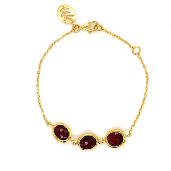 18K GOLD PLATED GARNIT BRACELET 