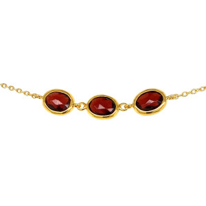 18K GOLD PLATED GARNIT BRACELET 